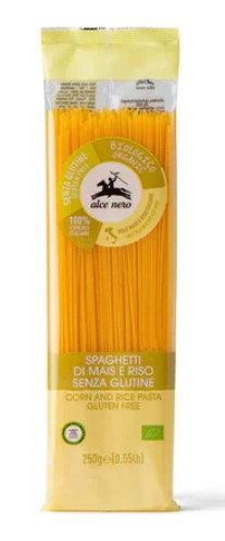Gluténmentes spagetti rizsből és kukoricából, bio, Alce Nero (250g)